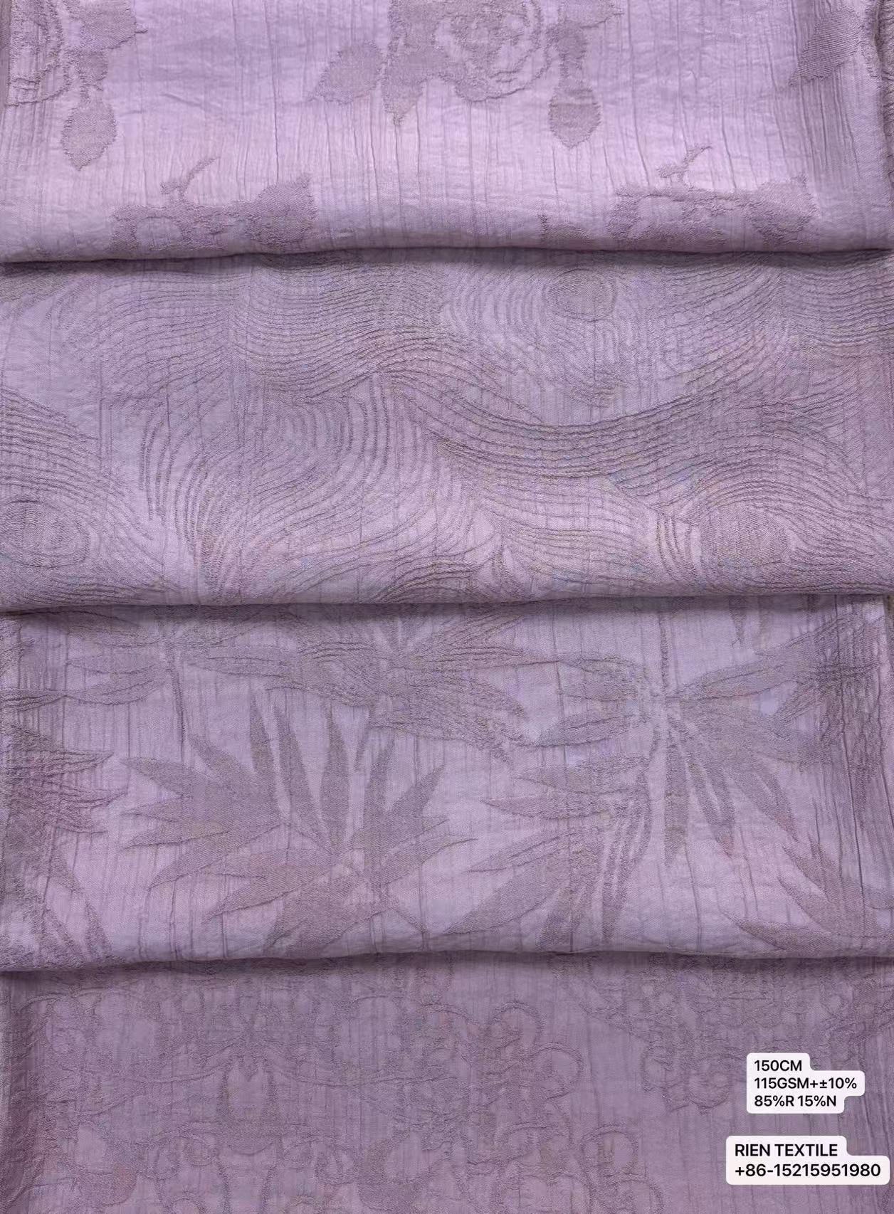 85%R 15%N Vertical‑stripe Crinkle‑Texture Jacquard
