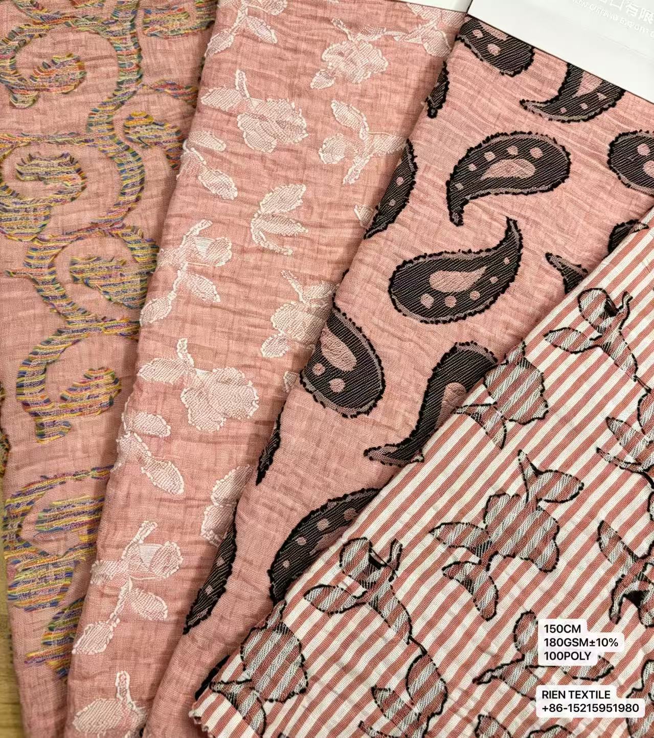 100%POLY Fake Linen Jacquard Fabric