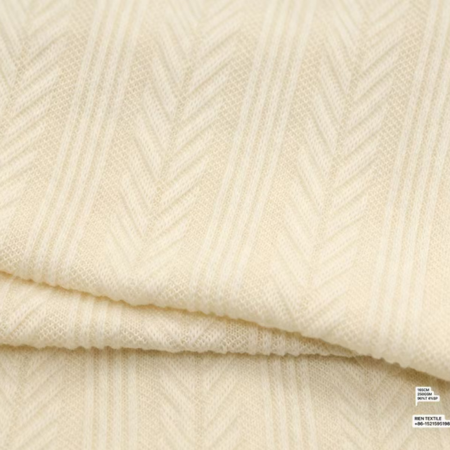 96%T 4%SP Textured Knit Jacquard Fabric