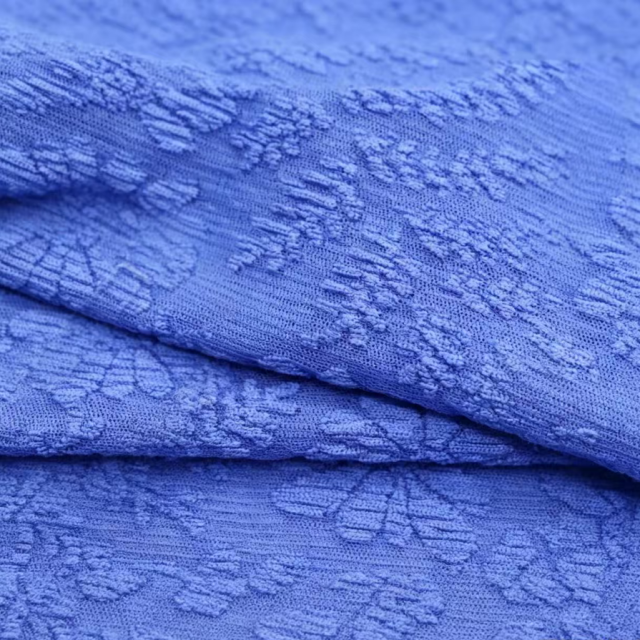 97%T 3%SP Knitted Floral Jacquard Fabric