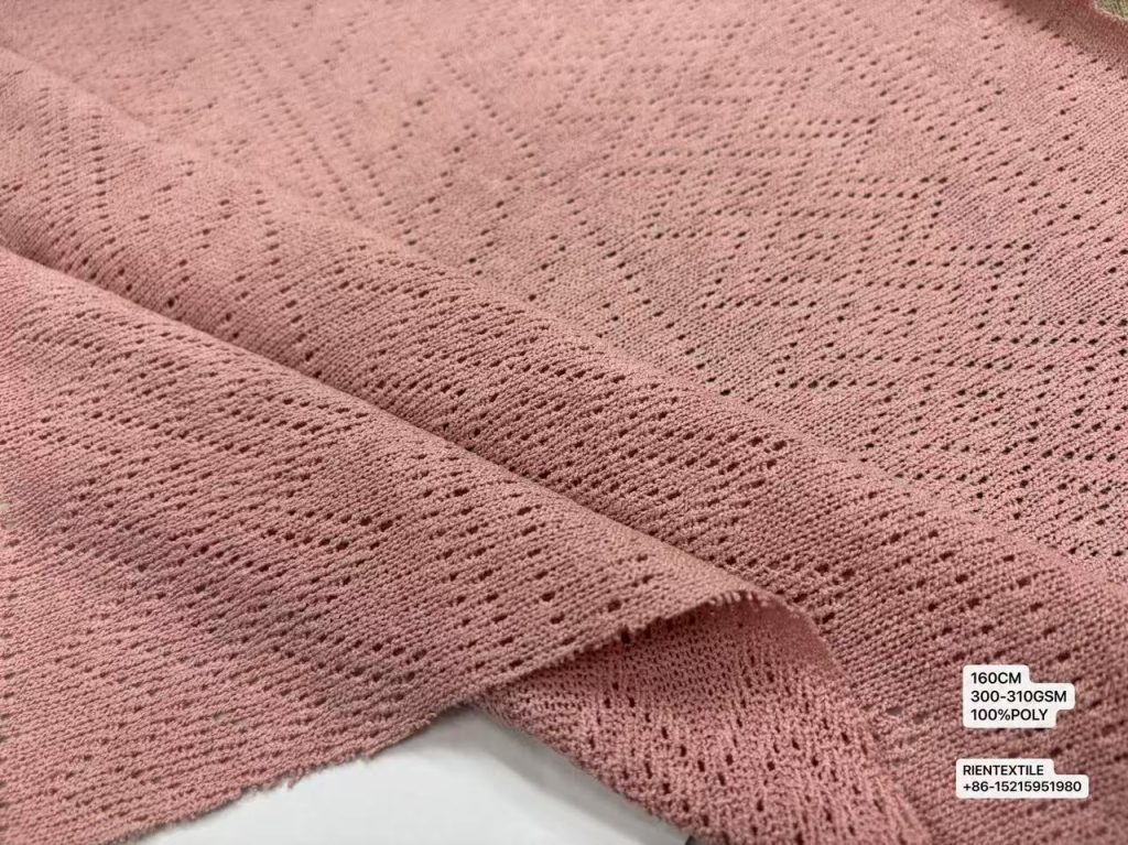 100%POLY Hollow‑Out Jacquard Knit Fabric