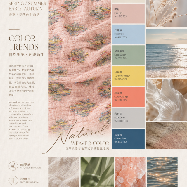 100% POLYESTER LINEN-LOOK COLORFUL FLORAL JACQUARD FABRIC