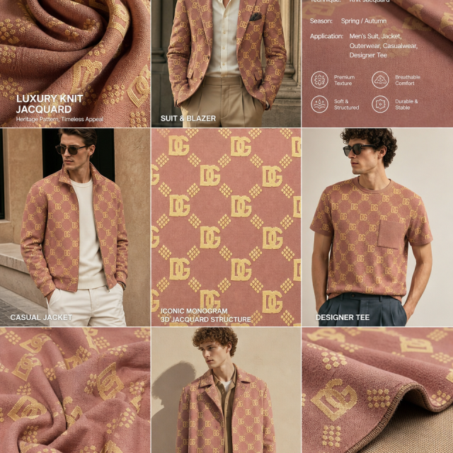 95%POLY 5%SP MEN'S KNIT JACQUARD FABRIC