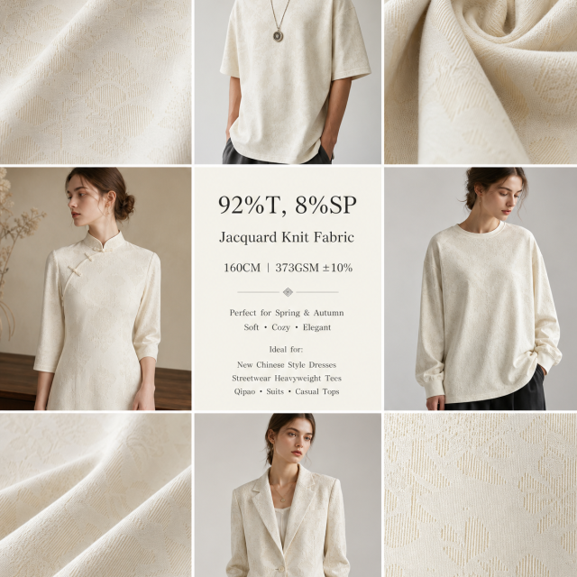 92%POLY 8%SP JACQUARD KNIT FABRIC