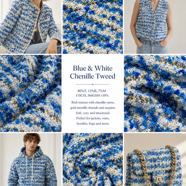 80%POLY 13%R 7%M CHENILLE TWEED