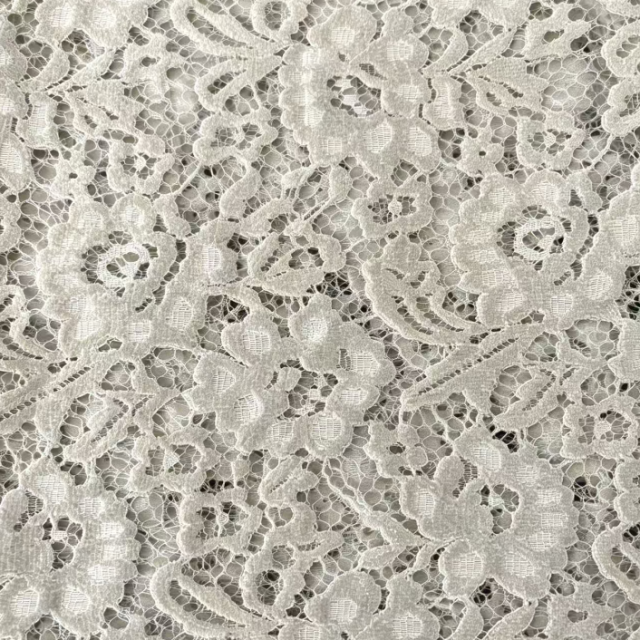 100%POLYESTER VINTAGE FLORAL LACE FABRIC
