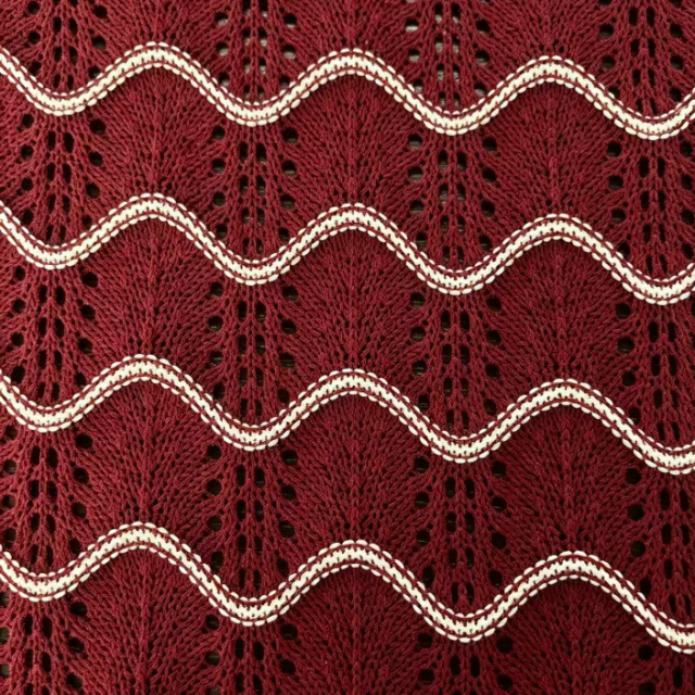 80% POLYESTER20%COTTON WAVE LACE KNIT FABRIC