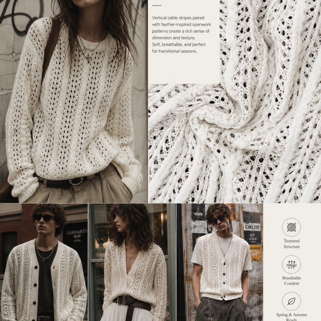 60%RAYON 20%NYLON 20%POLYESTER VERTICAL STRIPE OPENWORK KNIT FABRIC