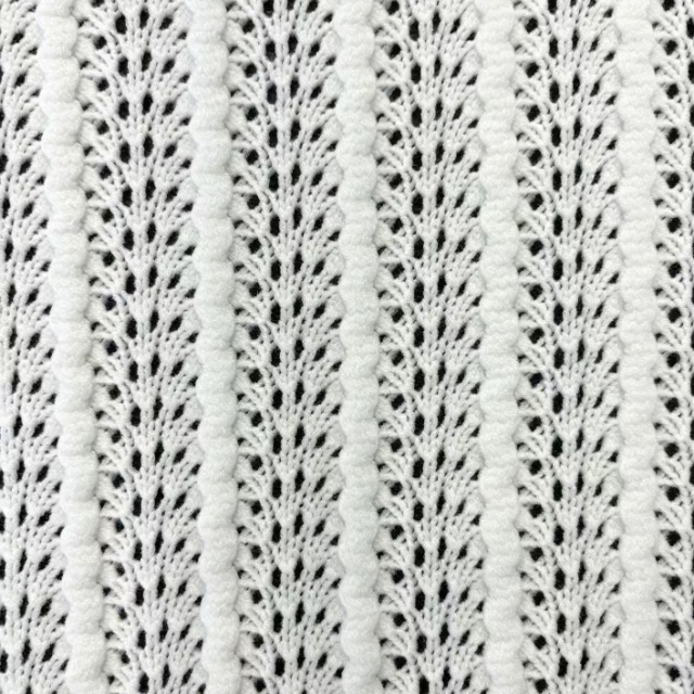60%RAYON 20%NYLON 20%POLYESTER VERTICAL STRIPE OPENWORK KNIT FABRIC