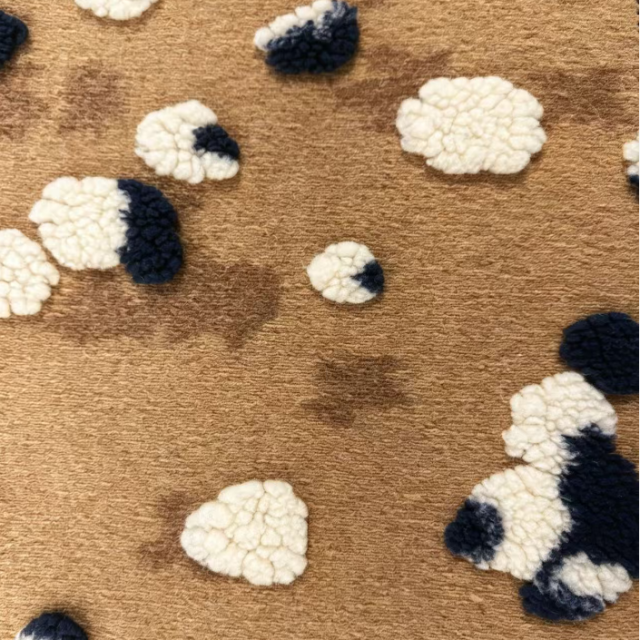 70% POLY 30% WOOL CAMEL SHERPA JACQUARD