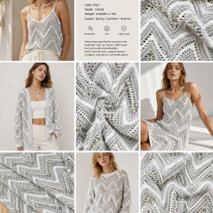 100% POLYESTER HOLLOW JACQUARD KNIT FABRIC