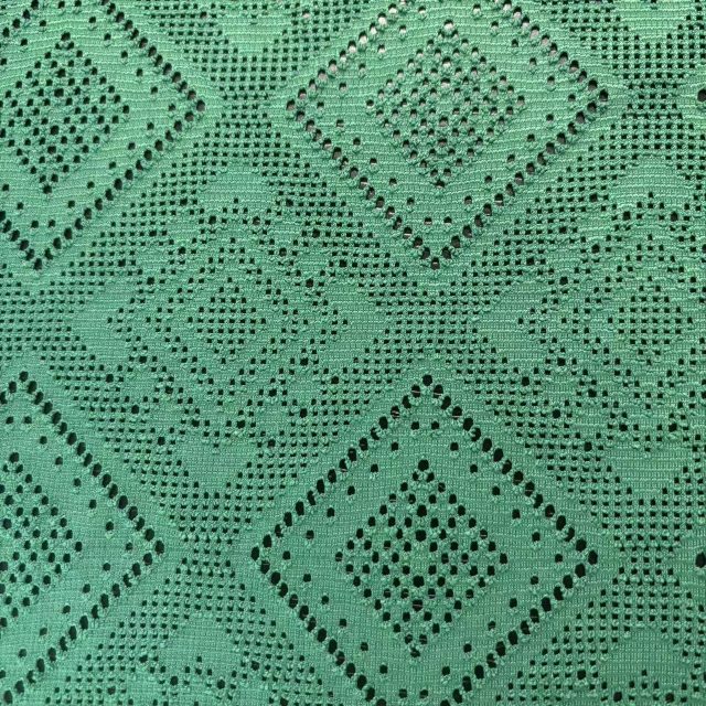 100% POLYESTER DIAMOND POINTELLE OPENWORK JACQUARD FABRIC
