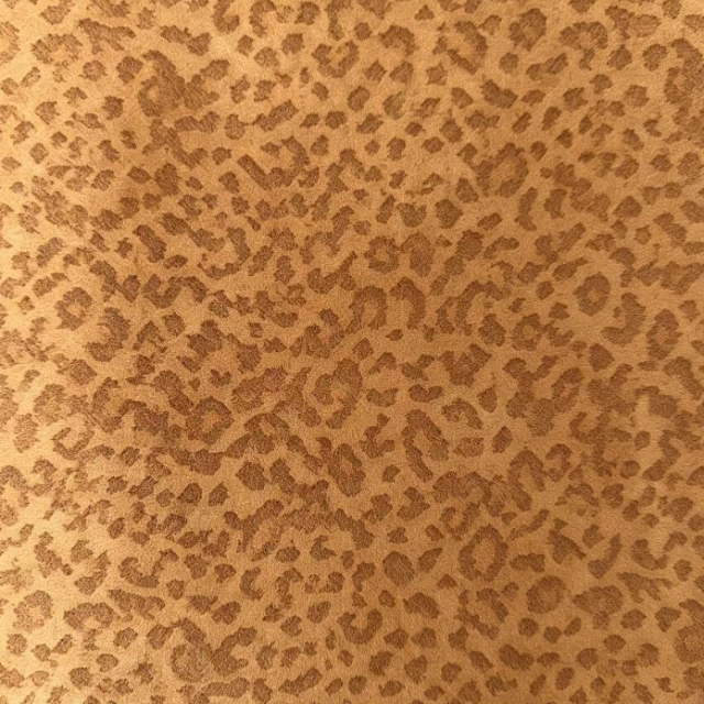 100% POLYESTER LEOPARD JACQUARD SUEDE FABRIC