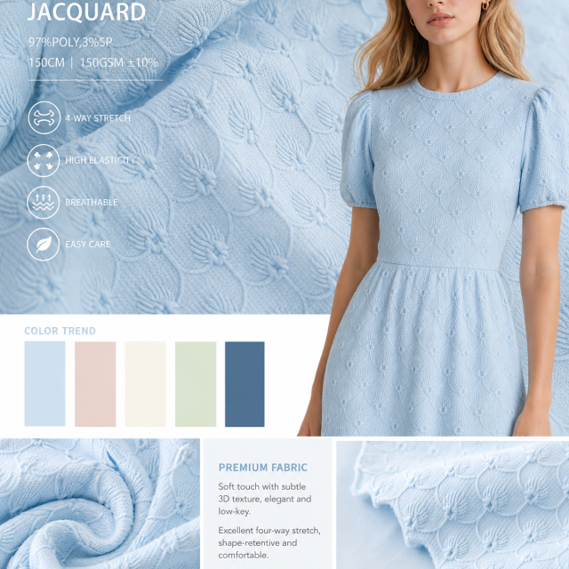 97% POLY 3%SP FOUR-WAY STRETCH JACQUARD