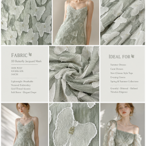 100% POLYESTER 3D BUTTERFLY JACQUARD MESH