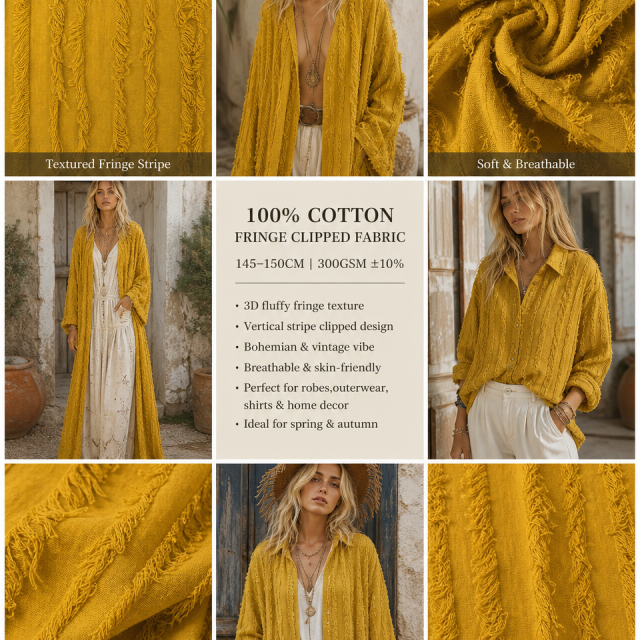 100%COTTON FRINGE CLIPPED FABRIC
