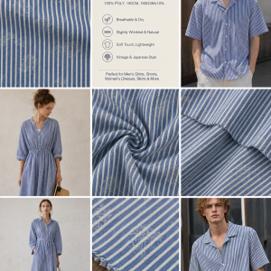 100% POLYESTER JACQUARD STRIPED FABRIC