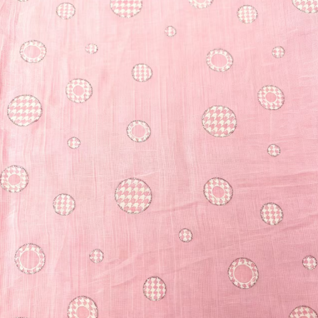 85%RAYON 15%NYLON SILVER CIRCLE HOUNDSTOOTH JACQUARD