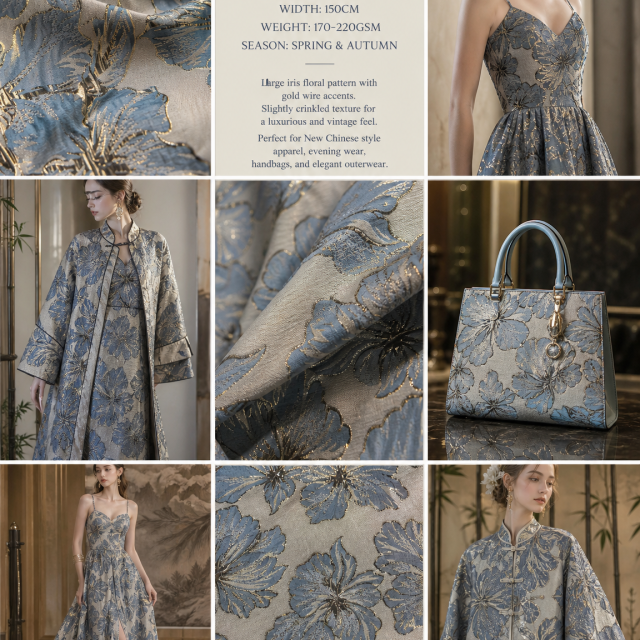 85%POLYESTER 15%WIRE YARN-DYED JACQUARD FABRIC