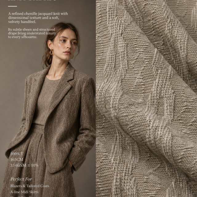 100%POLYESTER CHENILLE JACQUARD KNIT FABRIC