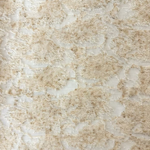 90%POLYESTER 5%LINEN 5%SP KNITTED CLIPPED JACQUARD FABRIC