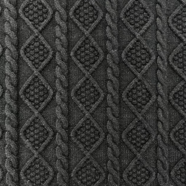 50%RAYON 30%POLYESTER 20%NYLON CABLE DIAMOND KNIT JACQUARD FABRIC