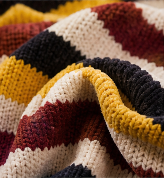 100%POLYESTER CHENILLE YARN-DYED STRIPED FABRIC
