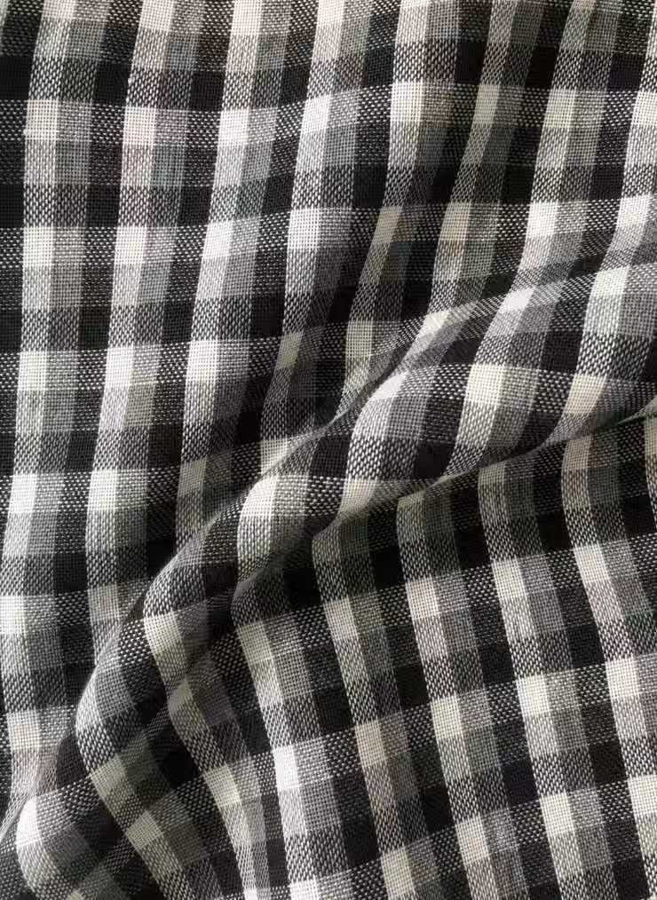 100%POLYESTER LINEN LOOK GINGHAM FABRIC